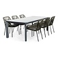 LUX outdoor living Cortona Grey/Seville olijfgroen dining tuinset | 6 personen | polywood + touw | 220cm