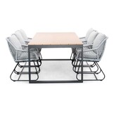 Kampa Natural/Portofino grijs dining tuinset | 6 personen | polywood + touw | 210cm