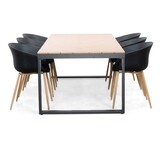 Kampa Natural/Rikki hout zwart dining tuinset | 6 personen | polywood + kunststof | 210cm