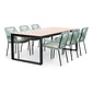 LUX outdoor living Kampa Natural/Seville mint dining tuinset | 6 personen | polywood + touw | 210cm
