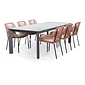 LUX outdoor living Cortona Grey/Seville terra dining tuinset | 6 personen | polywood + touw | 220cm