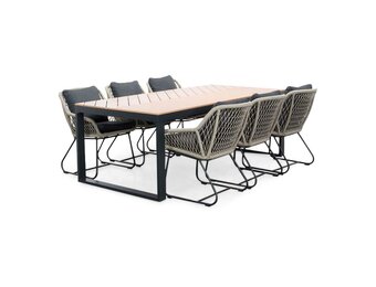 Kampa/Portofino zand dining tuinset | 6 personen | polywood + touw | 210 cm