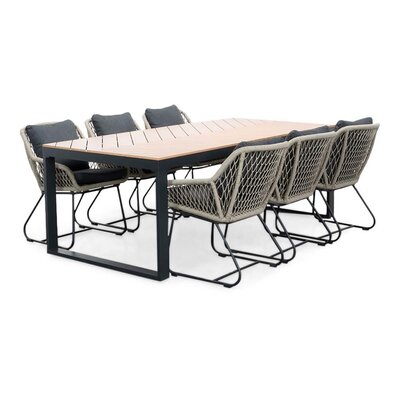 Kampa/Portofino zand dining tuinset | 6 personen | polywood + touw | 210 cm