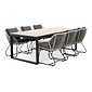 LUX outdoor living Kampa/Portofino zand dining tuinset | 6 personen | polywood + touw | 210 cm
