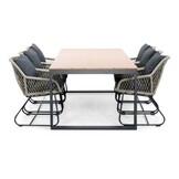 Kampa/Portofino zand dining tuinset | 6 personen | polywood + touw | 210 cm