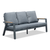 Budapest stoel-bank loungeset met verstelbare tafel 5 personen | aluminium + polywood | antraciet | 4-delig