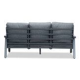 Budapest stoel-bank loungeset met verstelbare tafel 5 personen | aluminium + polywood | antraciet | 4-delig