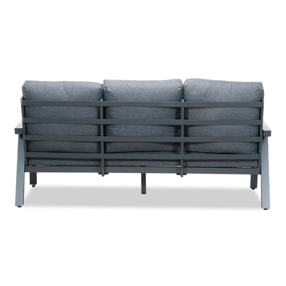 Budapest stoel-bank loungeset met verstelbare tafel 5 personen | aluminium + polywood | antraciet | 4-delig