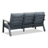 Budapest stoel-bank loungeset met verstelbare tafel 5 personen | aluminium + polywood | antraciet | 4-delig