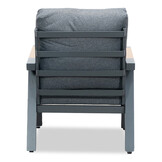 Budapest stoel-bank loungeset met verstelbare tafel 5 personen | aluminium + polywood | antraciet | 4-delig