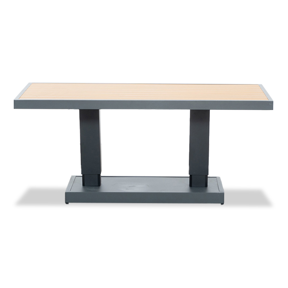 Budapest stoel-bank loungeset met verstelbare tafel 5 personen | aluminium + polywood | antraciet | 4-delig