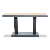 Budapest stoel-bank loungeset met verstelbare tafel 5 personen | aluminium + polywood | antraciet | 4-delig