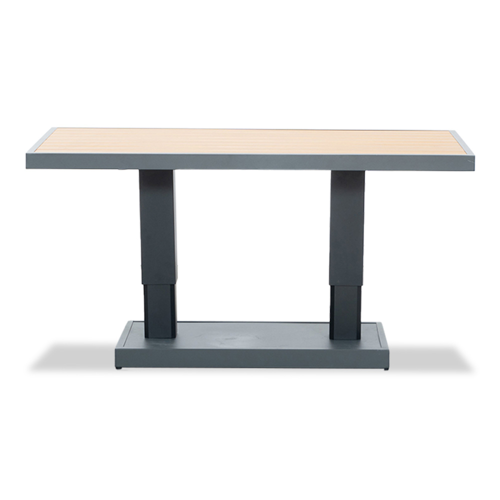 Budapest stoel-bank loungeset met verstelbare tafel 5 personen | aluminium + polywood | antraciet | 4-delig