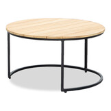 Aurora koffietafel set van 2 | teakhout + staal