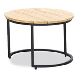 Aurora koffietafel set van 2 | teakhout + staal