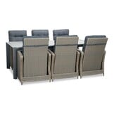 Cortona Grey/Bilbao dining tuinset | 6 personen | polywood + wicker | 220cm