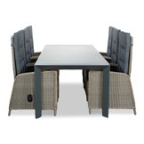 Cortona Grey/Rennes dining tuinset | 6 personen | polywood + wicker | 220cm