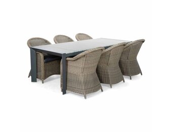 Cortona Grey/Toulouse dining tuinset | 6 personen | polywood + aluminium | 220cm