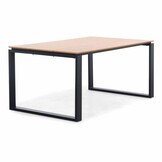 Helsinki Natural/Portofino zwart dining tuinset | 4 personen | polywood + touw | 160cm