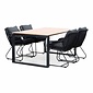 LUX outdoor living Helsinki Natural/Portofino zwart dining tuinset | 4 personen | polywood + touw | 160cm