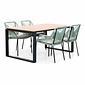 LUX outdoor living Helsinki Natural/Seville mint dining tuinset | 4 personen | polywood + touw | 160cm