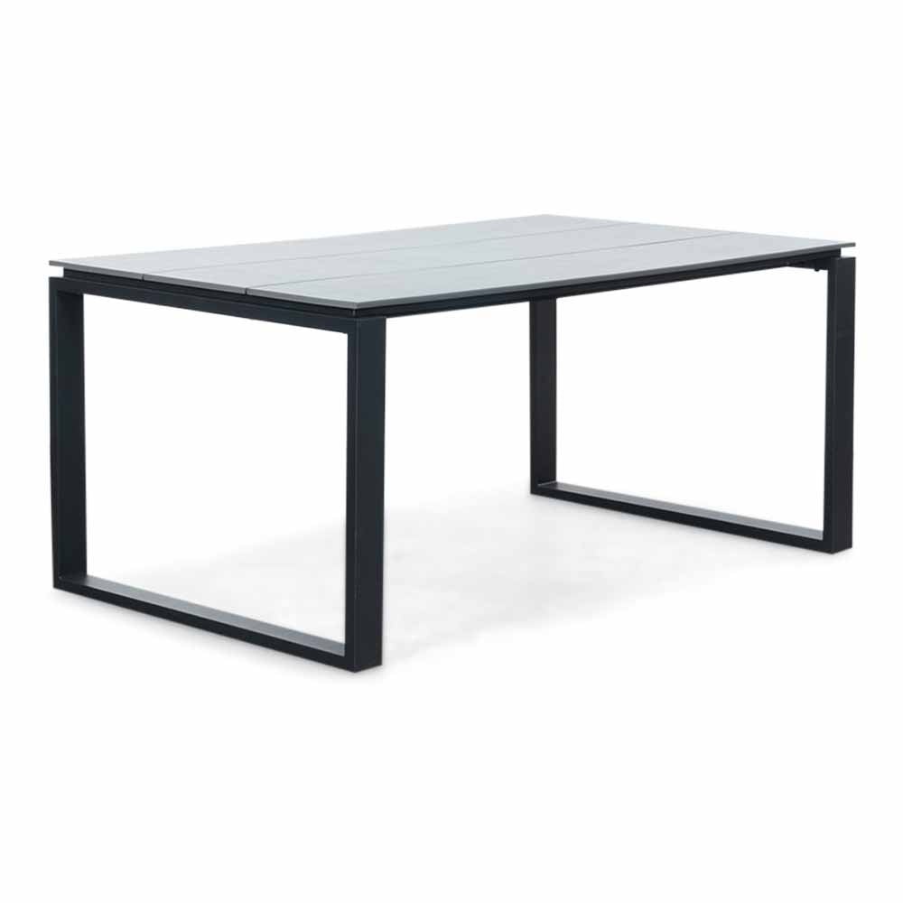 Helsinki Grey/Carlos Charcoal dining tuinset | 4 personen | polywood + wicker | 160cm