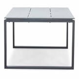 Helsinki Grey/Gladys zwart dining tuinset | 4 personen | polywood + touw | 160cm