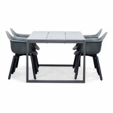 Helsinki Grey/Montreux dining tuinset | 4 personen | polywood + kunststof | 160cm