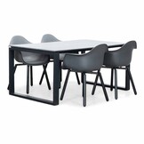 Helsinki Grey/Montreux dining tuinset | 4 personen | polywood + kunststof | 160cm