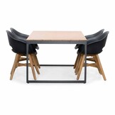 Kampa Natural/Karlstad zwart dining tuinset | 4 personen | polywood + kunststof | 160cm