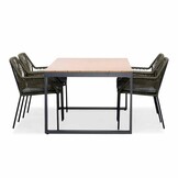 Kampa Natural/Seville olijfgroen dining tuinset | 4 personen | polywood + touw | 160cm