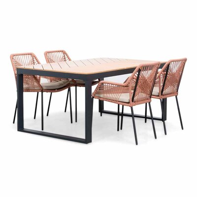 Kampa Natural/Seville terra dining tuinset | 4 personen | polywood + touw | 160cm