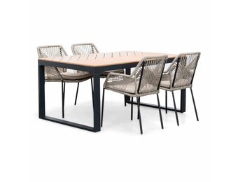 Kampa Natural/Seville zand dining tuinset | 4 personen | polywood + touw | 160cm