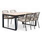 LUX outdoor living Kampa Natural/Seville zand dining tuinset | 4 personen | polywood + touw | 160cm