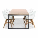 Kampa Natural/Karlstad wit dining tuinset | 6 personen | polywood + kunststof | 210cm