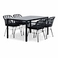 LUX outdoor living Manchester/Napels dining tuinset | 4 personen | aluminium + wicker | 150cm
