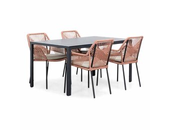 Manchester/Seville terra dining tuinset | 4 personen | aluminium + touw | 150cm