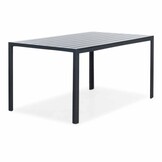 Manchester/Karlstad zwart dining tuinset | 4 personen | aluminium + kunststof | 150cm