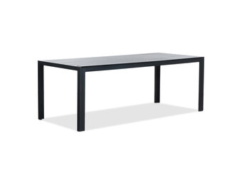 Manchester dining tuintafel 6 personen | polywood + aluminium | zwart | 205cm