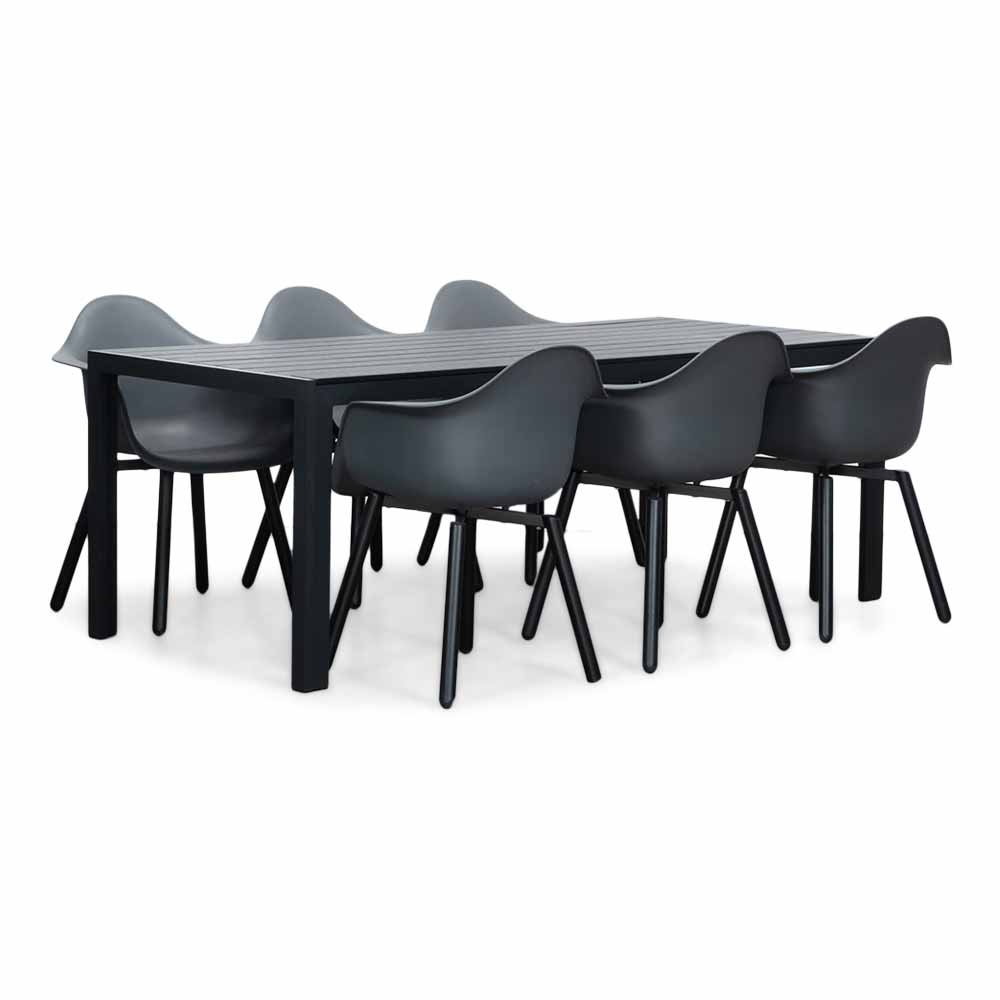 Manchester/Montreux dining tuinset | 6 personen | aluminium + kunststof | 205cm afbeelding