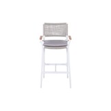 Sandro dining barstoel | touw + aluminium | wit