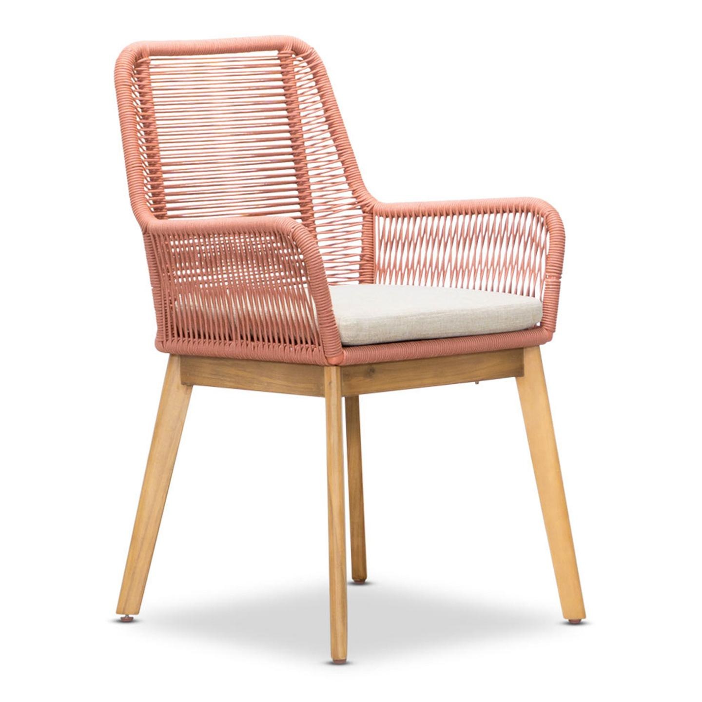 Padua dining tuinstoel | touw + hardhout | terra afbeelding