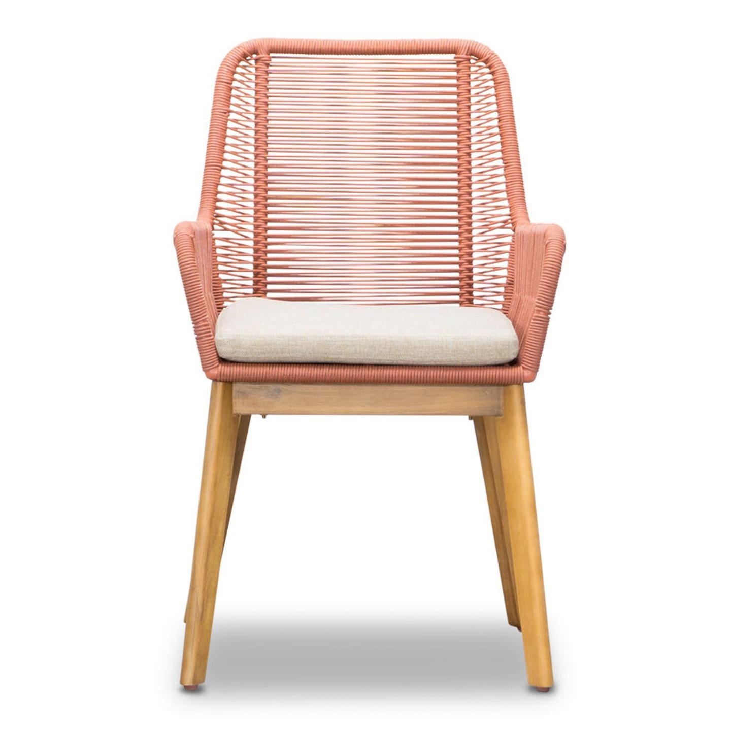Padua dining tuinstoel | touw + hardhout | terra
