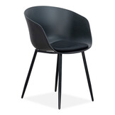 Helsinki Natural/Rikki zwart dining tuinset | 4 personen | polywood + kunststof | 160cm