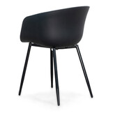 Helsinki Natural/Rikki zwart dining tuinset | 4 personen | polywood + kunststof | 160cm