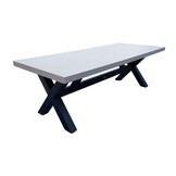 Lyon/Seville mint dining tuinset | 6 personen | betonlook + touw | 250cm