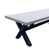 Lyon/Seville zwart dining tuinset | 6 personen | betonlook + touw | 250cm