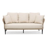 Palermo stoel-bank loungeset met teak tafels 5 personen | aluminium + touw | Sahara Dust | 5-delig