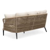 Palermo stoel-bank loungeset met teak tafels 5 personen | aluminium + touw | Sahara Dust | 5-delig