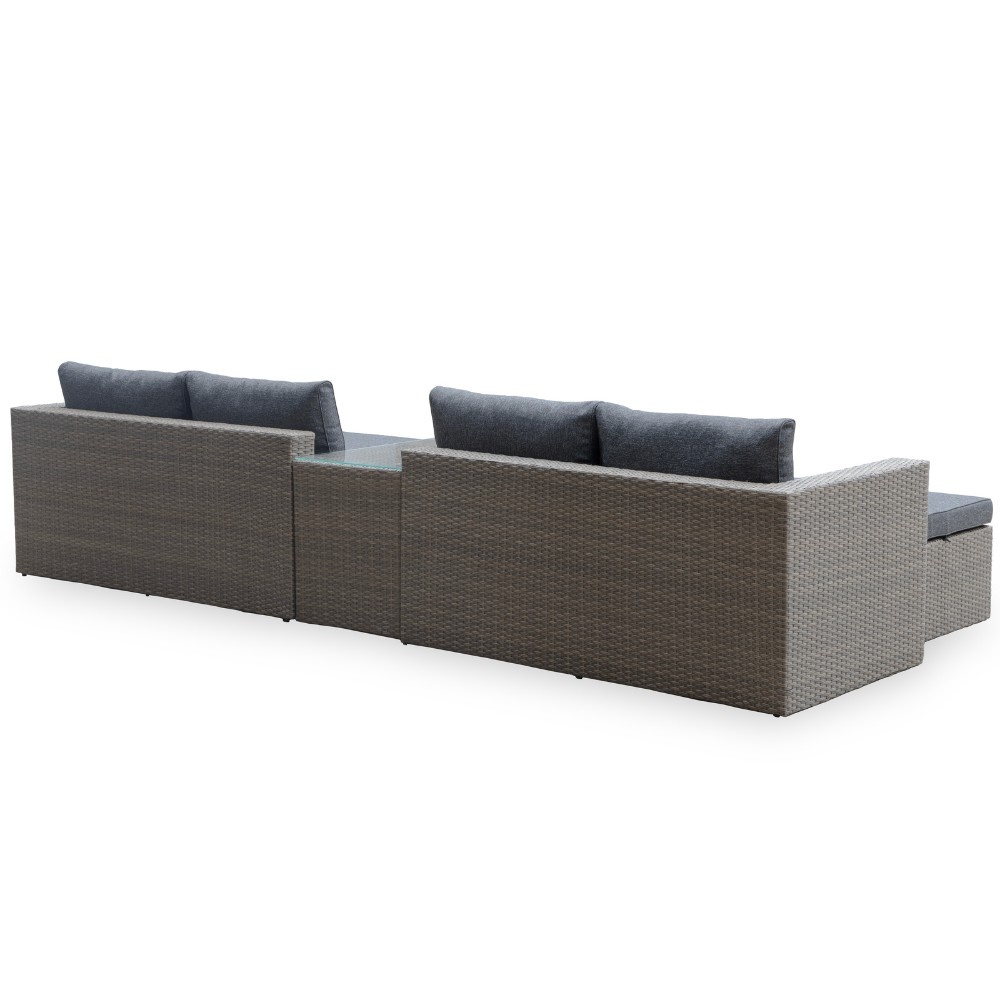 Rio ligbed loungeset modulair 8 personen | wicker | Kobo Grey | 5-delig - 258x193cm